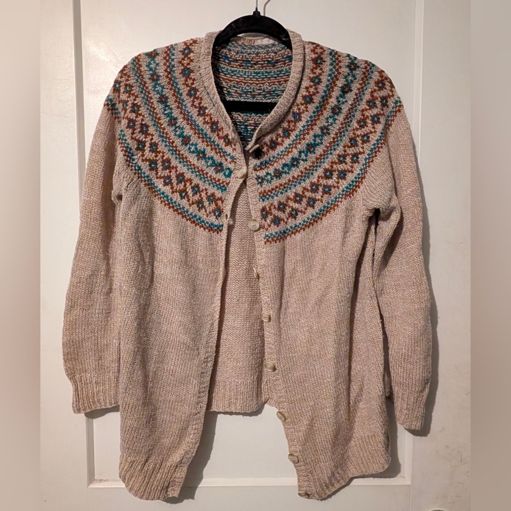 Women's Beige Patterned Sweater
